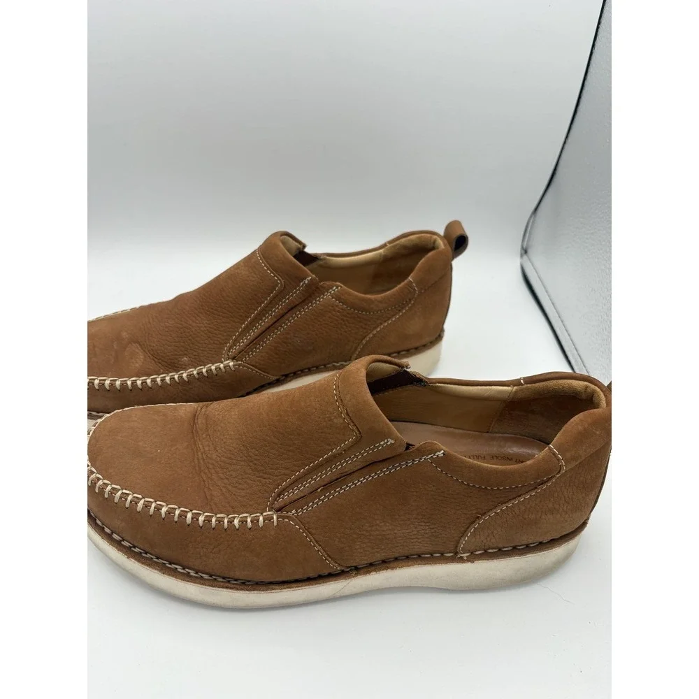 Samuel Hubbard Shoes Mens Size 11.5 Brown Leather Slip On Loafers Comfort Vibram